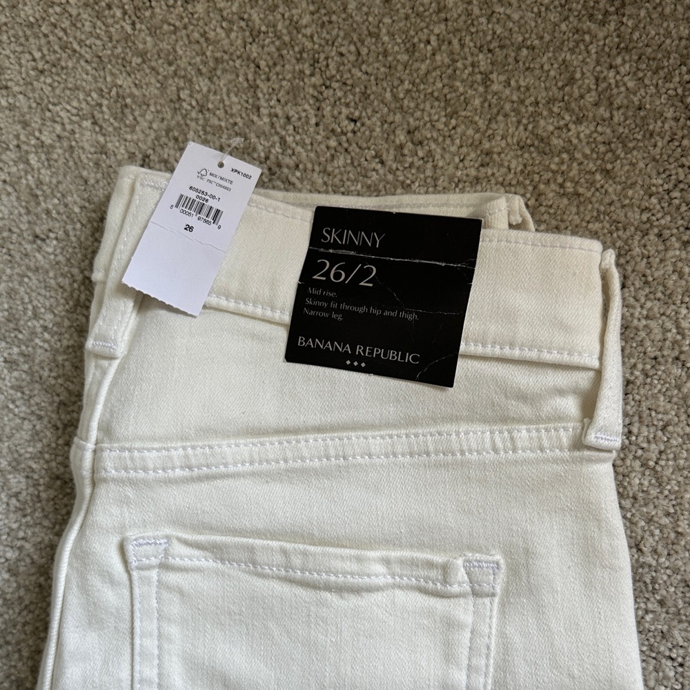 New Banana Republic White Jeans